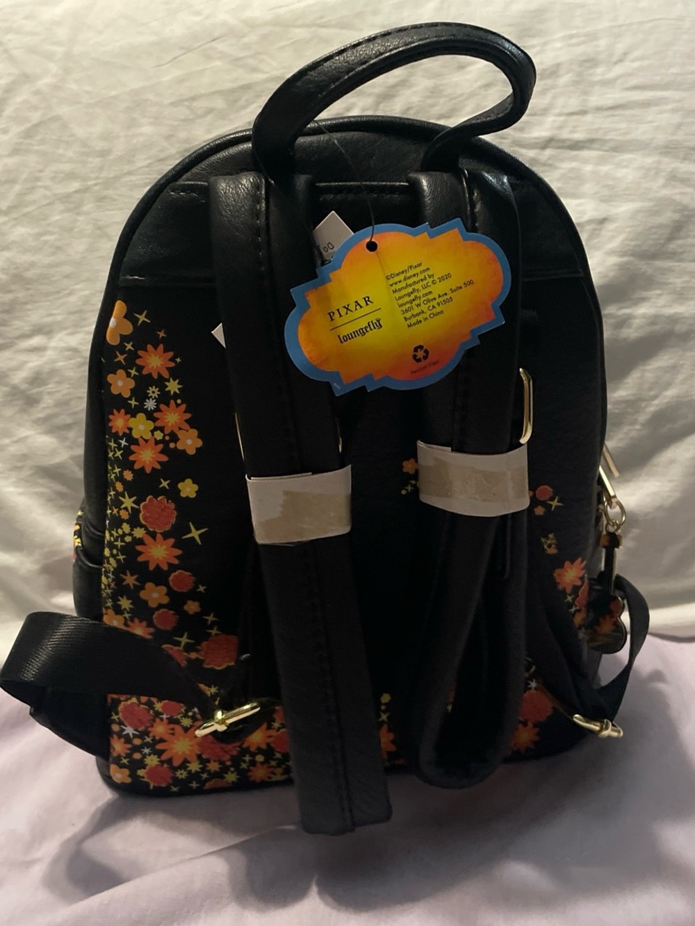 Loungefly Black Pixar 'Remember Me' Floral Mini Backpack - Picture 2 of 6